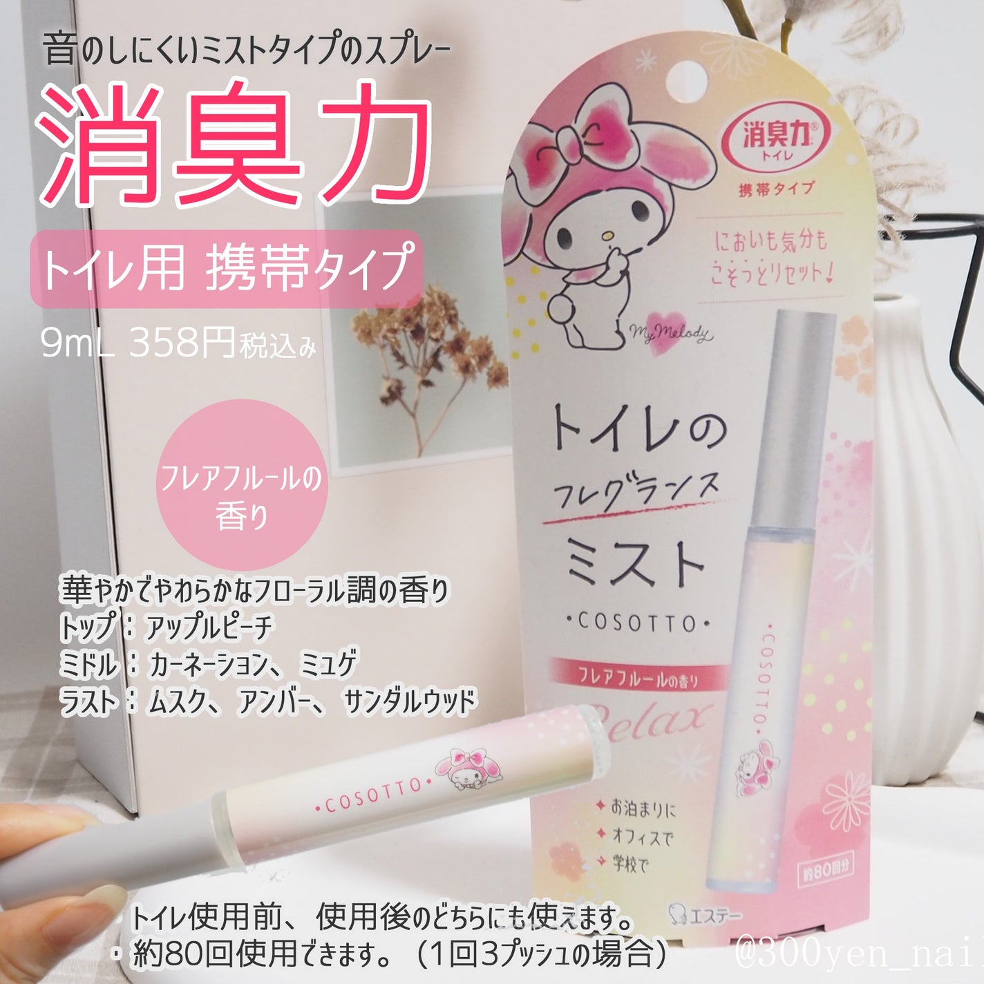 消臭力 トイレ用 携帯タイプ フレアフルールの香り/消臭力/その他を使ったクチコミ(1枚目)