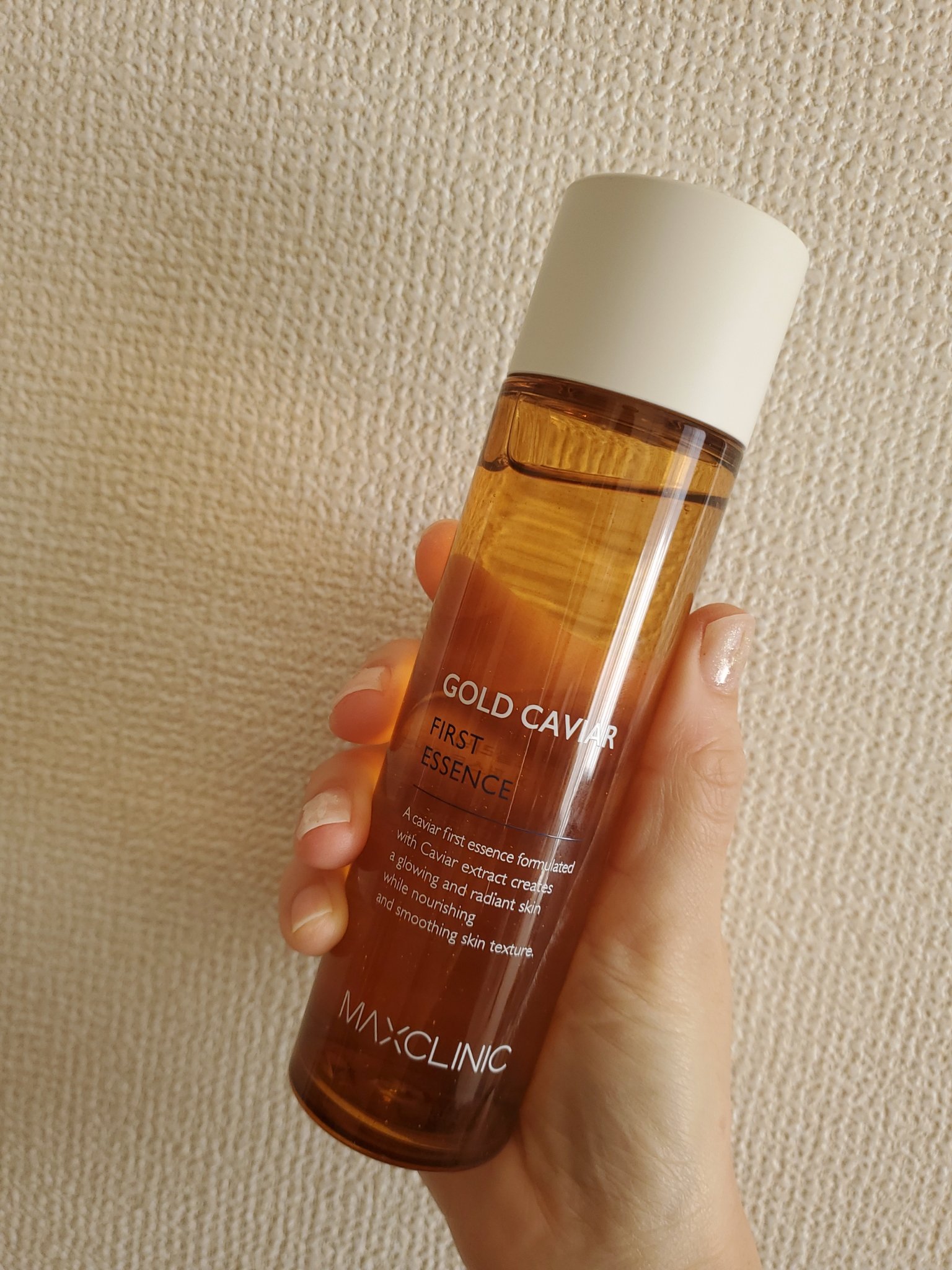 MAXCLINIC ゴールドキャビアファーストエッセンスのクチコミ「
MAX CLINIC
GOLD CAVIAR FIRST ESSENCE🟡

ゴールドキャビ.....」（3枚目）
