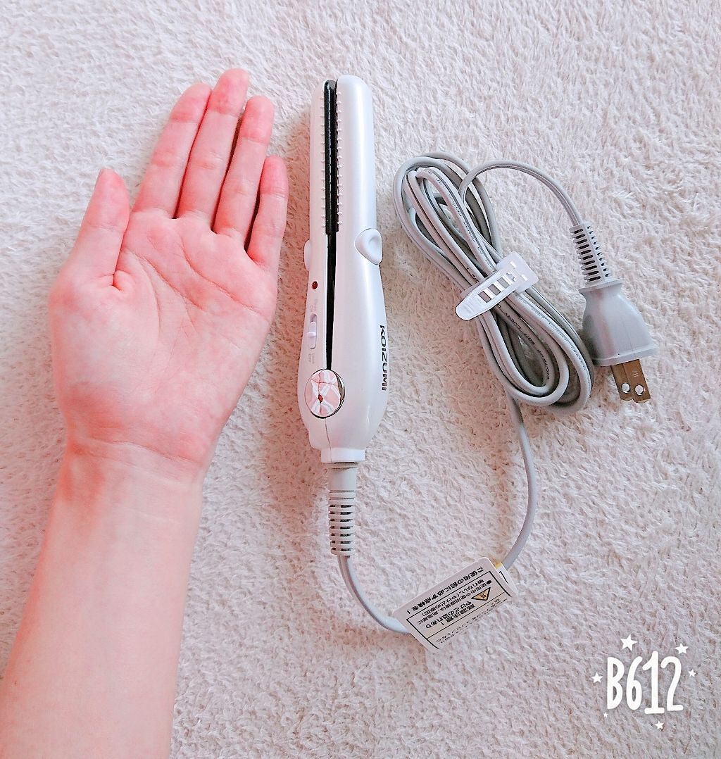 KOIZUMI ストレートアイロン KHS-8510のクチコミ「写真の通り、かわいい手のひらサイズのストレートアイロンです😆💗✨
私は不器用で、大きなヘアアイ.....」（1枚目）