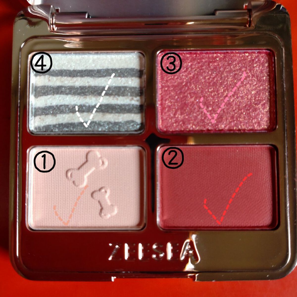 アニマルアイシャドウ(4シェード)/ZEESEA/アイシャドウパレットを使ったクチコミ（3枚目）