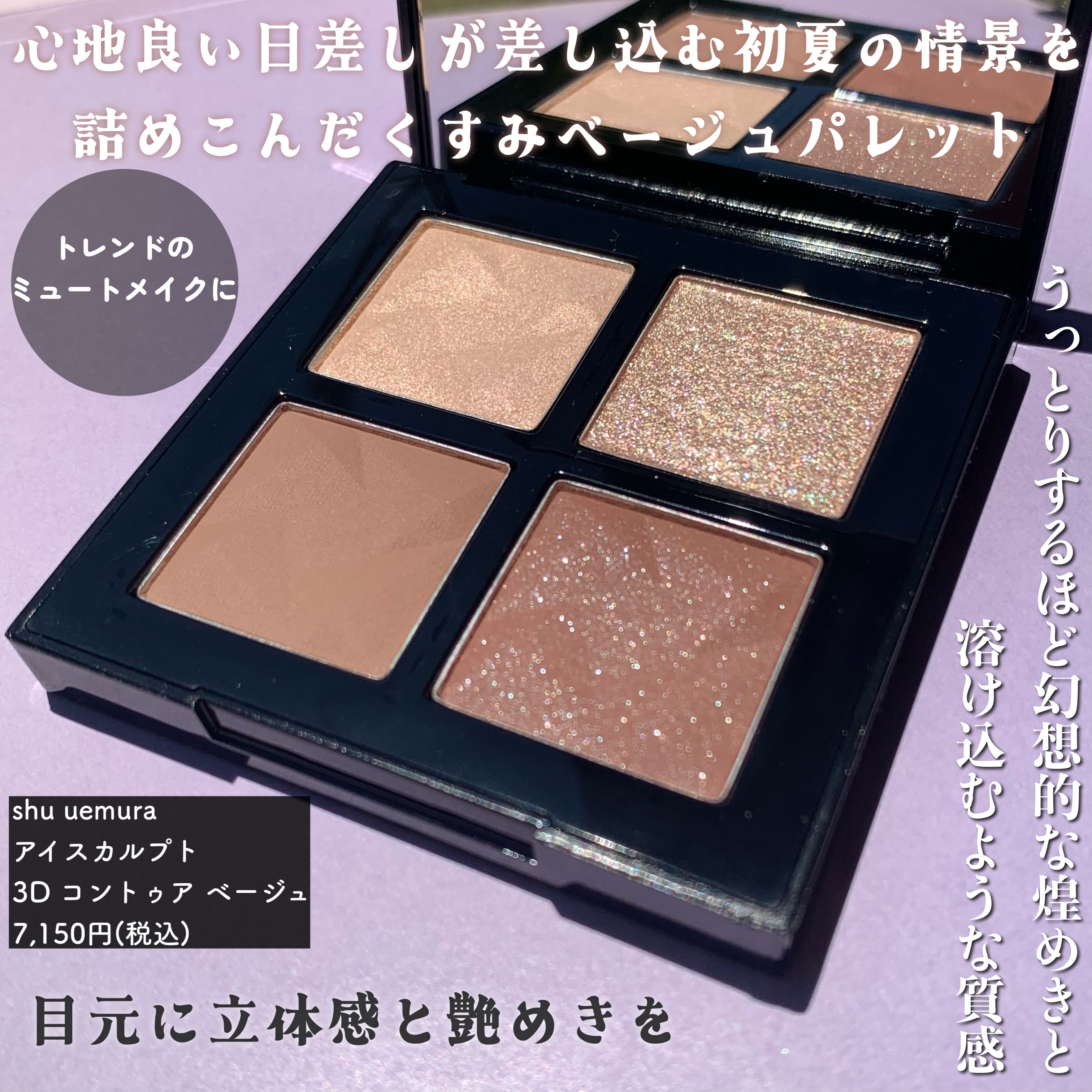 アイスカルプト 3D コントゥア ベージュ/shu uemura/アイシャドウパレットを使ったクチコミ（2枚目）