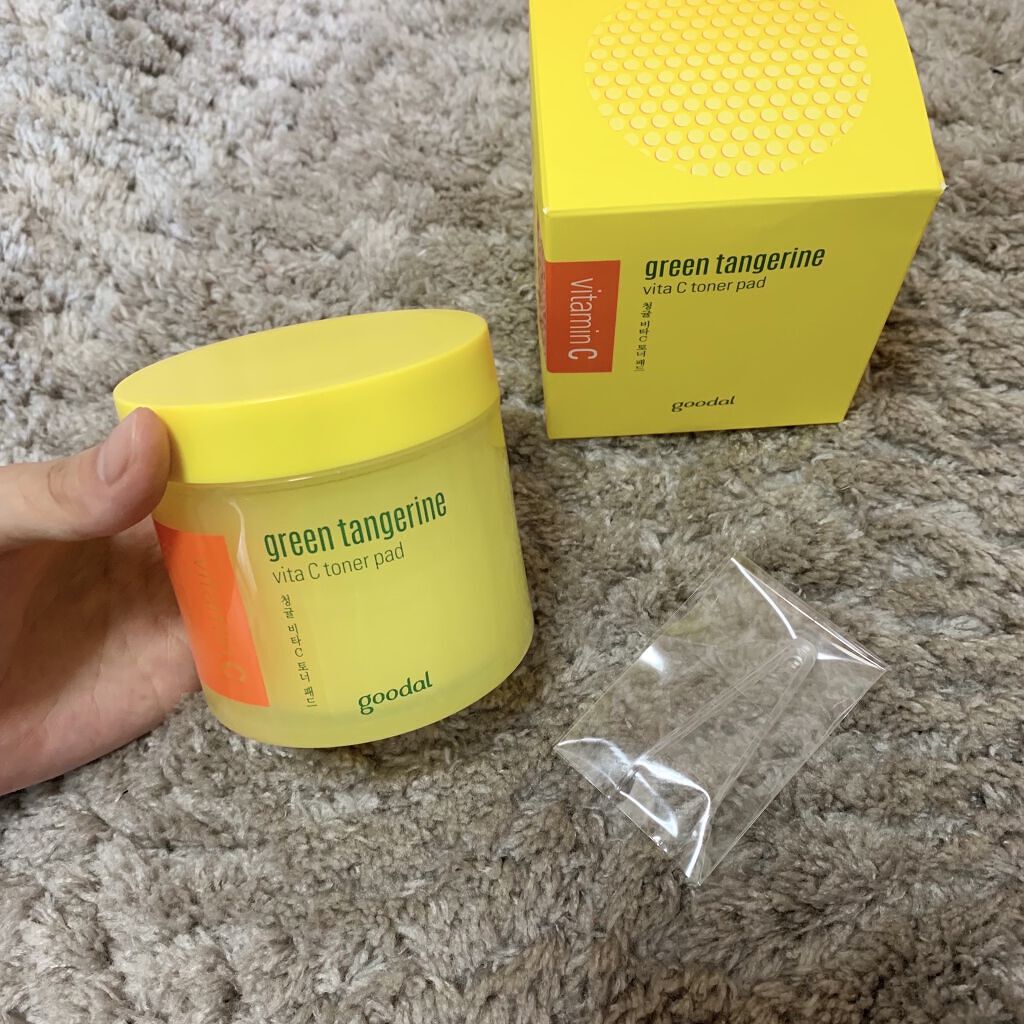 グリーンタンジェリン ビタCダークスポットケアパッド/goodal/トナーパッドを使ったクチコミ（1枚目）