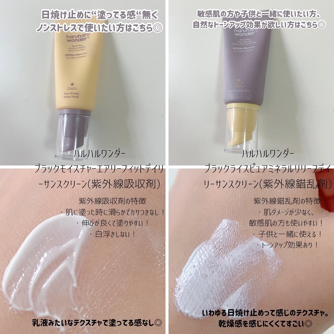 ブラックライス ピュア ミネラル リリーフ デイリー サンスクリーン/haruharu wonder/日焼け止めクリームを使ったクチコミ（3枚目）