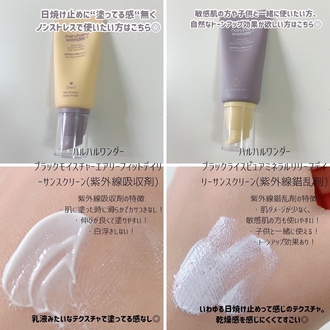 ブラックライス ピュア ミネラル リリーフ デイリー サンスクリーン/haruharu wonder/日焼け止めクリームを使ったクチコミ(3枚目)