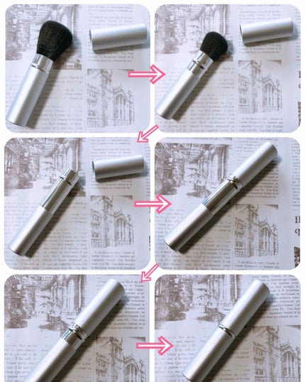 ごくふわっ春姫スライド式携帯メイクブラシ/DAISO/メイクブラシを使ったクチコミ(2枚目)