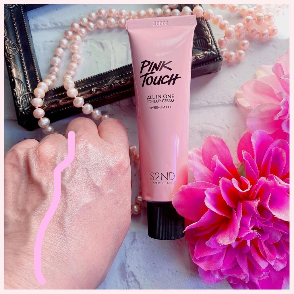 ピンクタッチ UVトーンアップクリーム/S2ND/化粧下地を使ったクチコミ（3枚目）