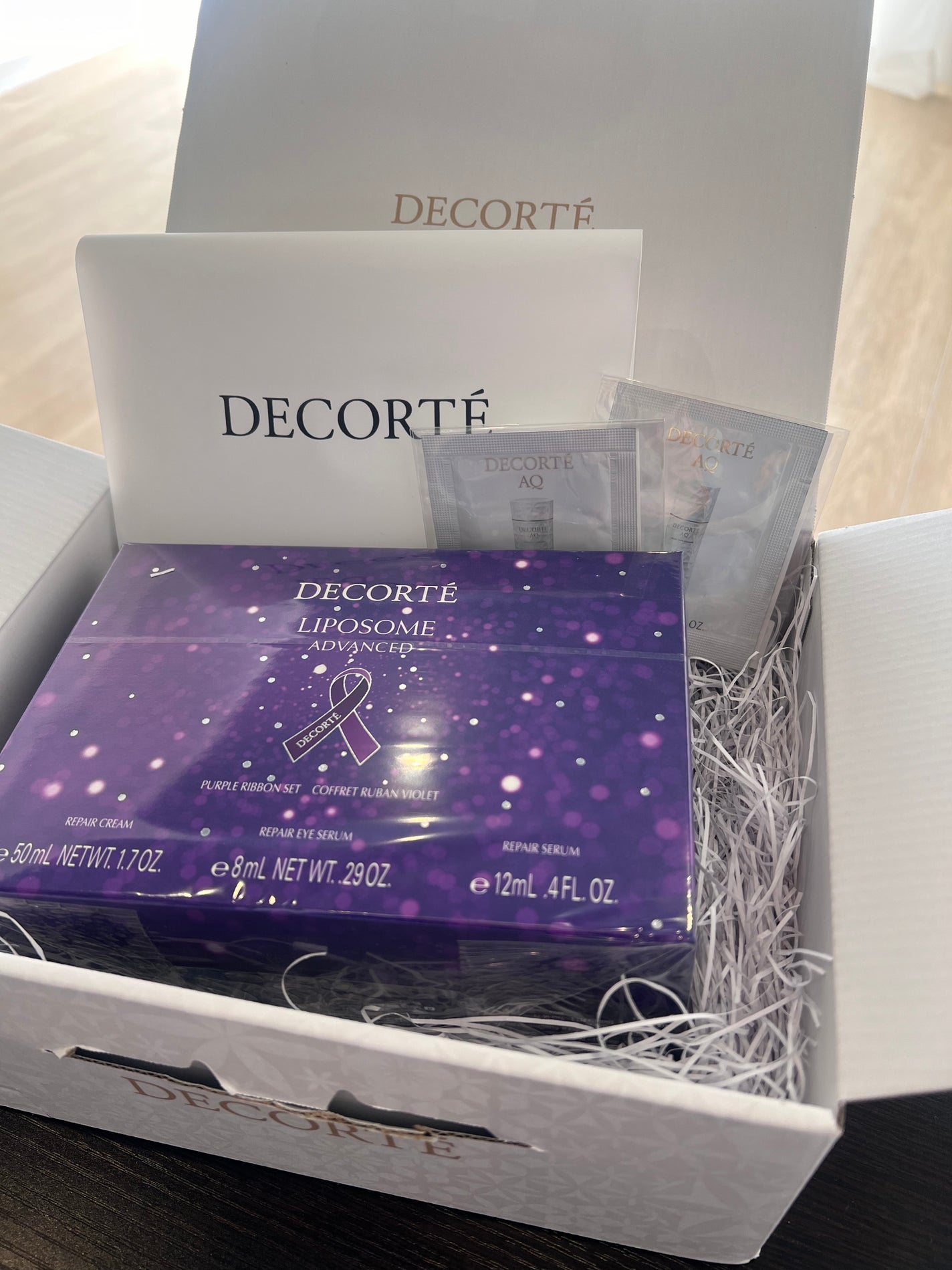 コスメデコルテ リポソーム アドバンスト リペアクリーム パープルリボン セット 2024/DECORTÉ/スキンケアキットを使ったクチコミ(1枚目)
