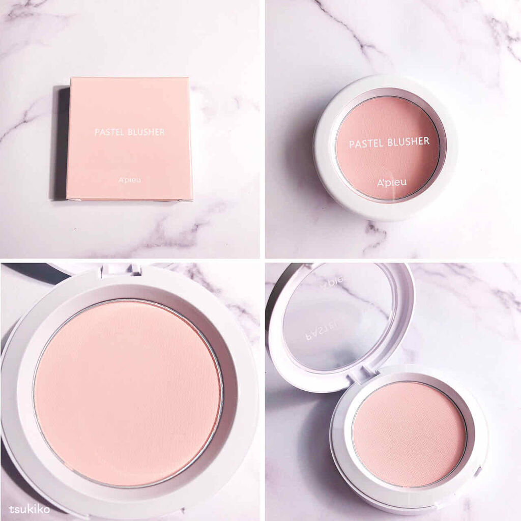 アピュー パステルブラッシャー PK07 ピンクコットン/A’pieu/パウダーチークを使ったクチコミ（2枚目）