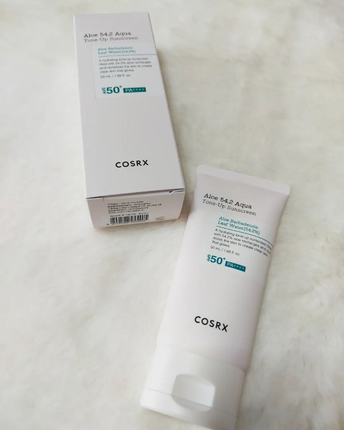 アロエ54.2アクアトーンアップUVクリーム　SPF50+ PA++++/COSRX/日焼け止めクリームを使ったクチコミ（1枚目）