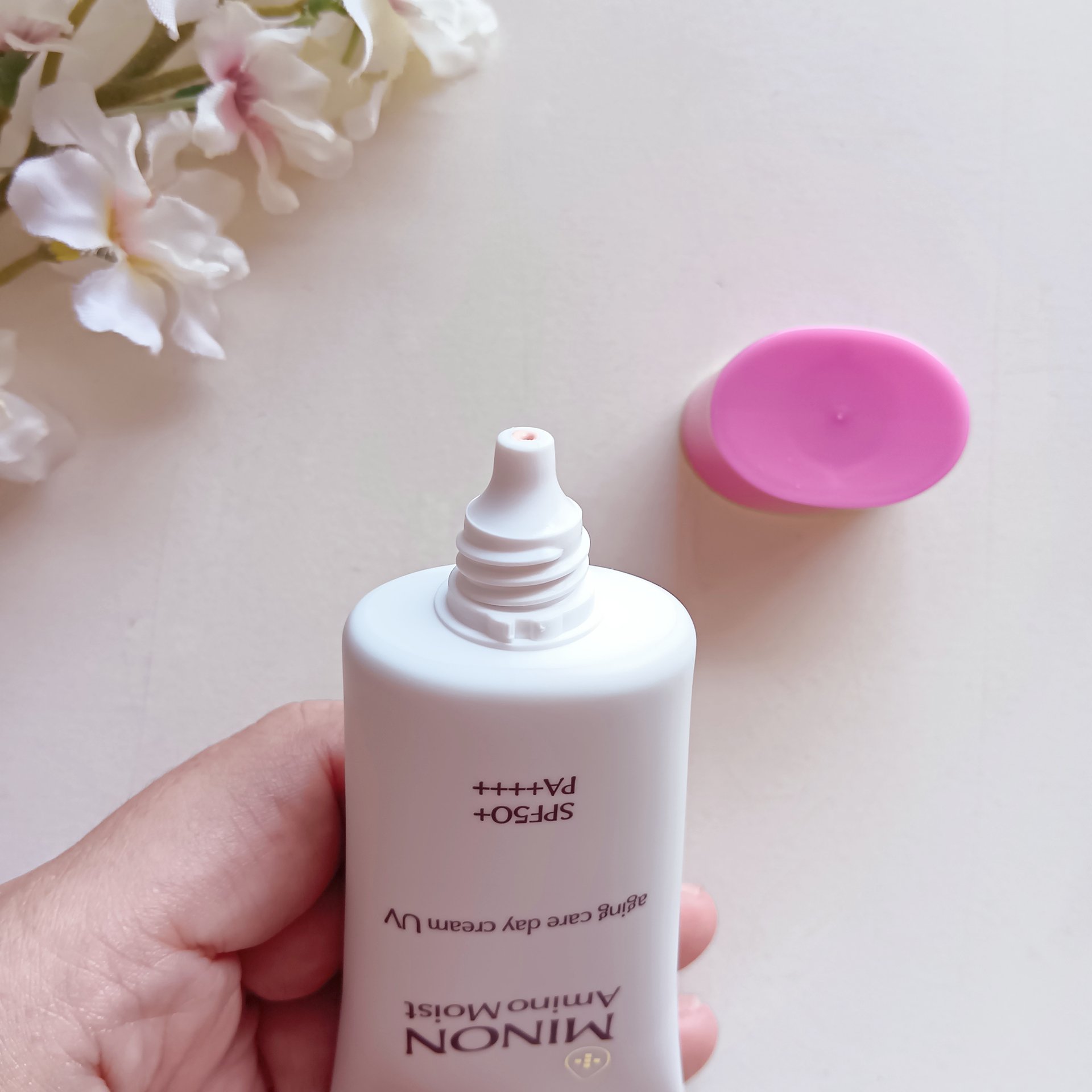 ミノン アミノモイスト エイジングケア デイクリームUV/ミノン/日焼け止めクリームを使ったクチコミ（3枚目）