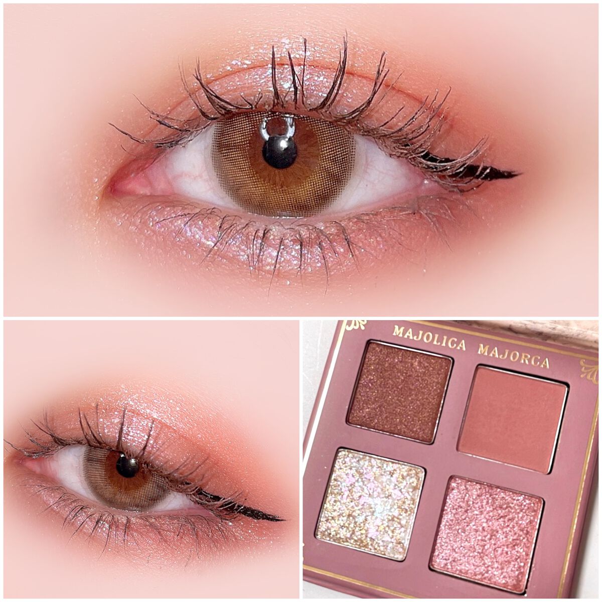 最近使って1番感動したマジョマジョの4色パレット シャドーフラッシュ
PK304 茜雲ワルツ☁️

マットのピンクの色味が可愛すぎるしグリッターキラッキラ！

捨て色もない。お気に入りすぎてつい手に取ってしまう〜 #私の上半期ベストコスメ2