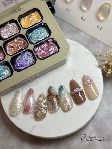 #マグネットネイル,#シェルデザインネイル,#ぷっくりフラワーネイル,#バカラネイル,#波ネイル,#天然石ネイル,#リングネイルのネイルデザイン