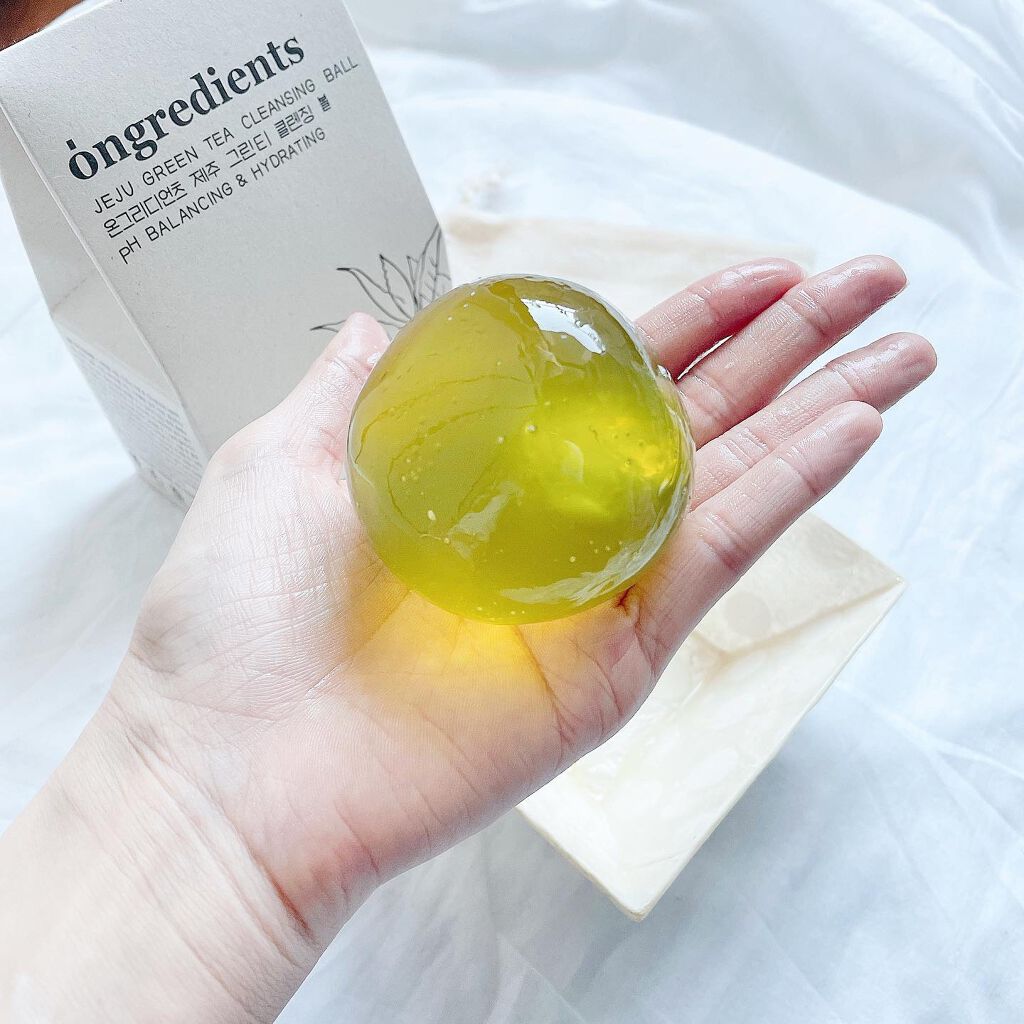 Jeju Green Tea Cleansing Ball/Ongredients/洗顔石鹸を使ったクチコミ（3枚目）