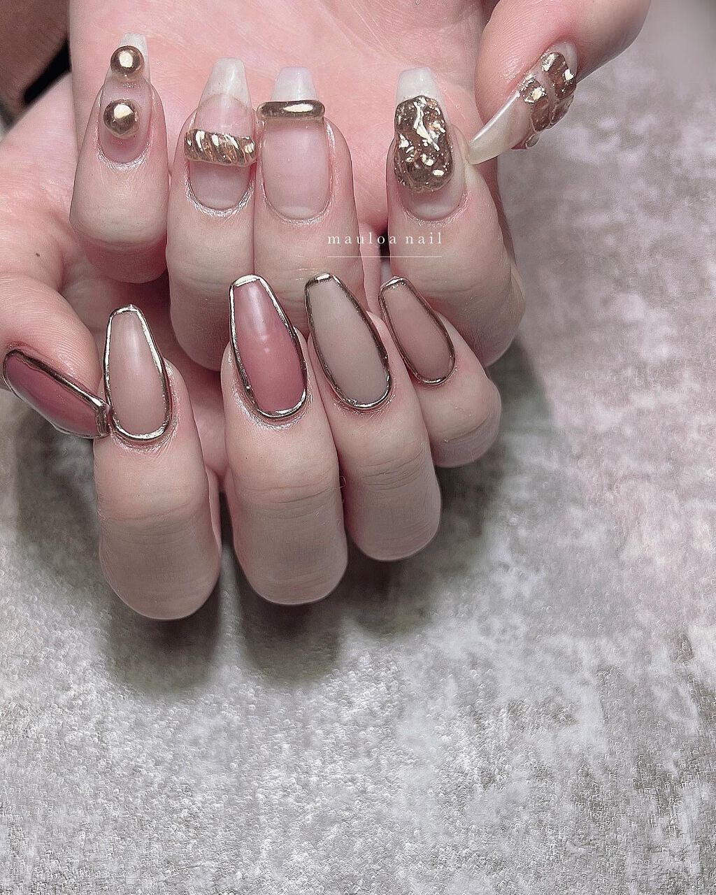 mauloa_nail on LIPS 「・画像参考にさせていただきました😊💗pink×matt💗・いつ..」(1枚目)