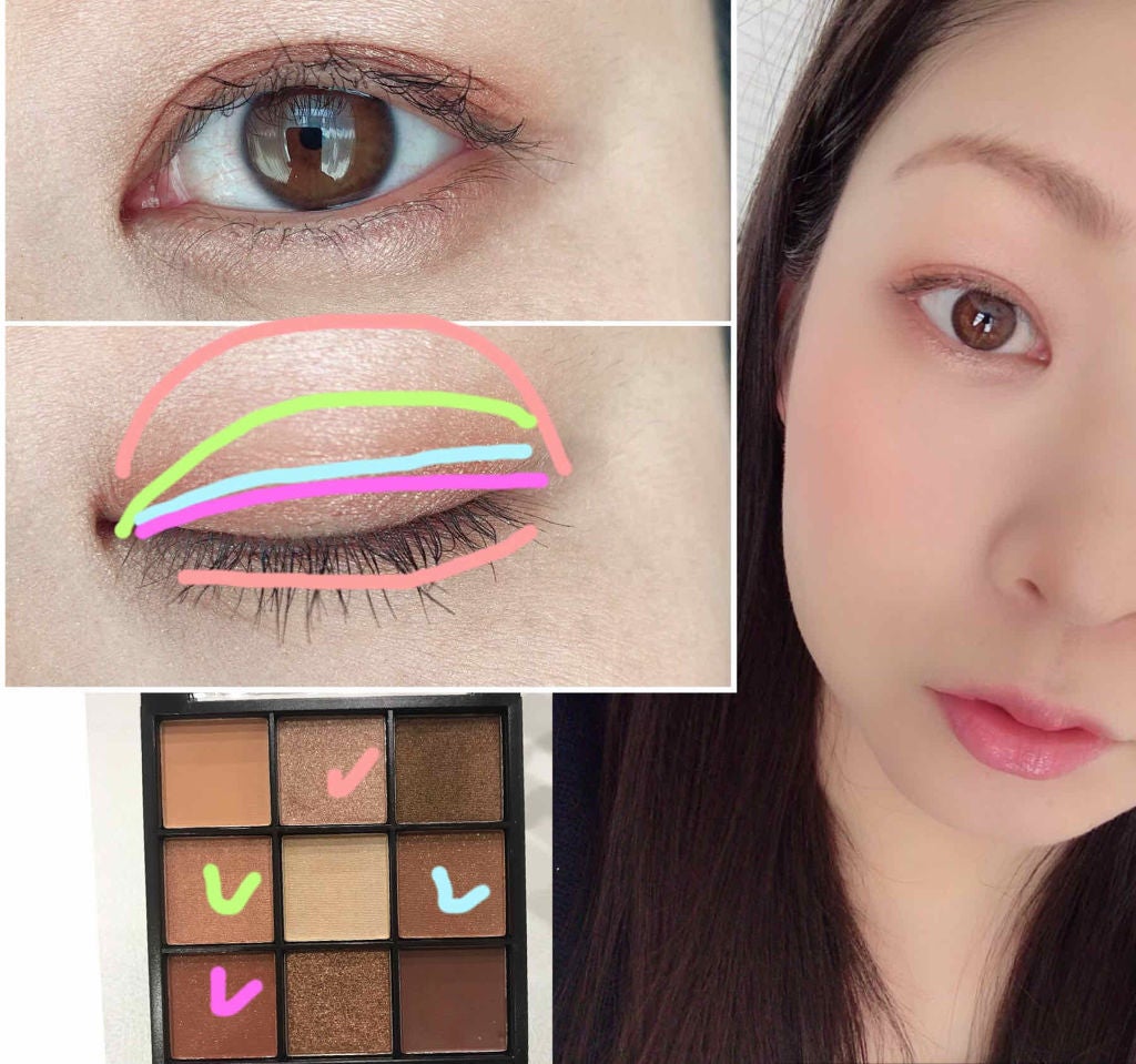 UR GLAM BLOOMING EYE COLOR PALETTE/U R GLAM/アイシャドウパレットを使ったクチコミ(3枚目)
