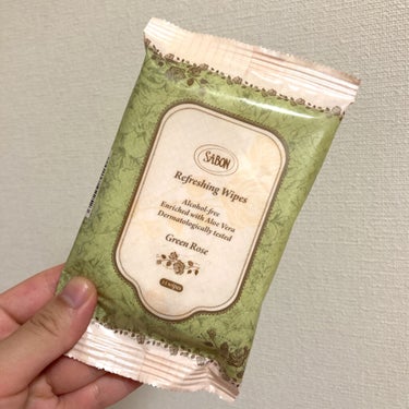 SABON ワイプスリフレッシングのクチコミ「汗ふきシートのひんやりとしたメンソール感が苦手な方におすすめ！

いい香りで気分もリフレッシュ.....」（1枚目）