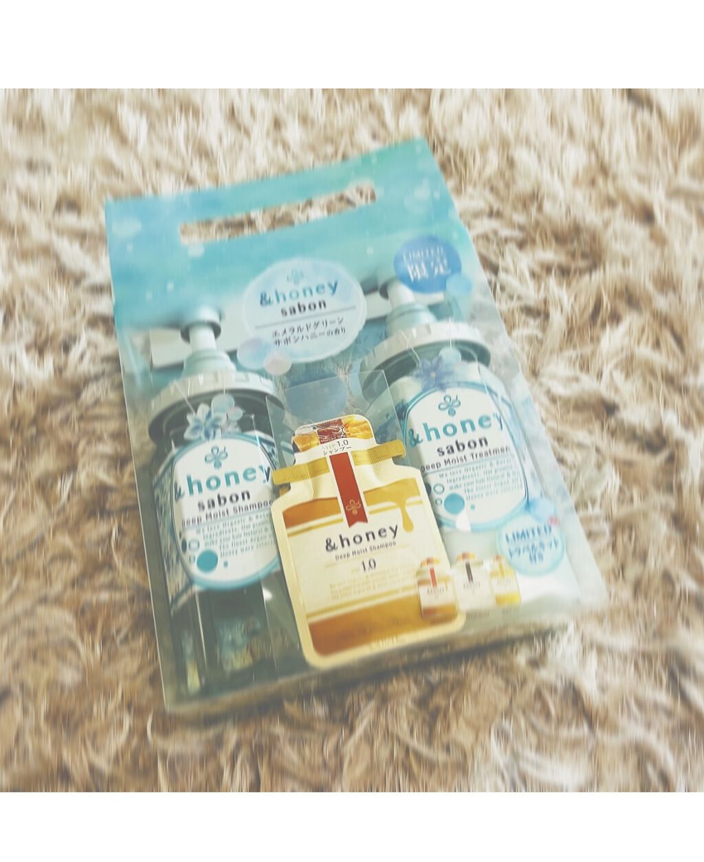 ディープモイスト 限定エメラルドグリーンサボン  シャンプー＆ヘアトリートメントペアセット/&honey/シャンプー・コンディショナーを使ったクチコミ（1枚目）