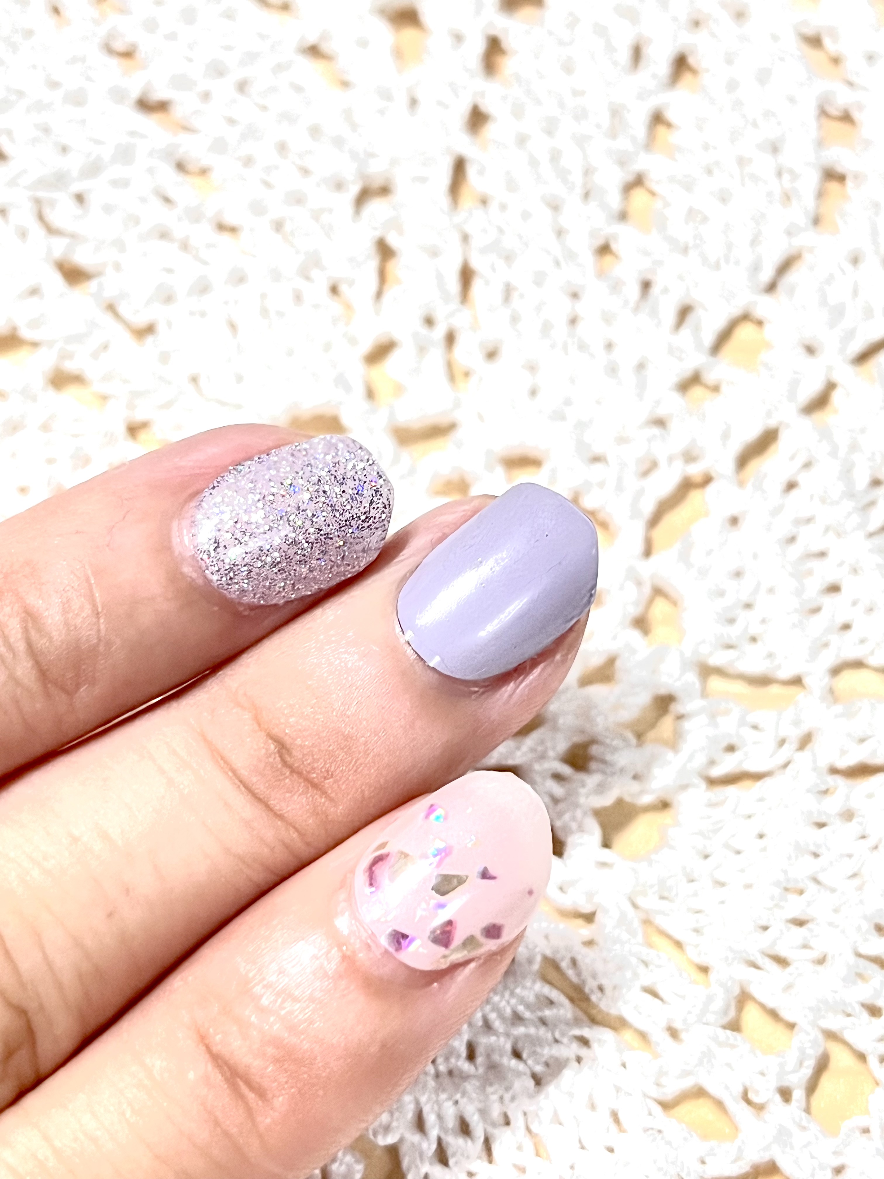 セミキュアジェルネイル（ハンド） ND-196 N Afterglow (Spring Melody Collection)/ohora/ネイルシールを使ったクチコミ（3枚目）