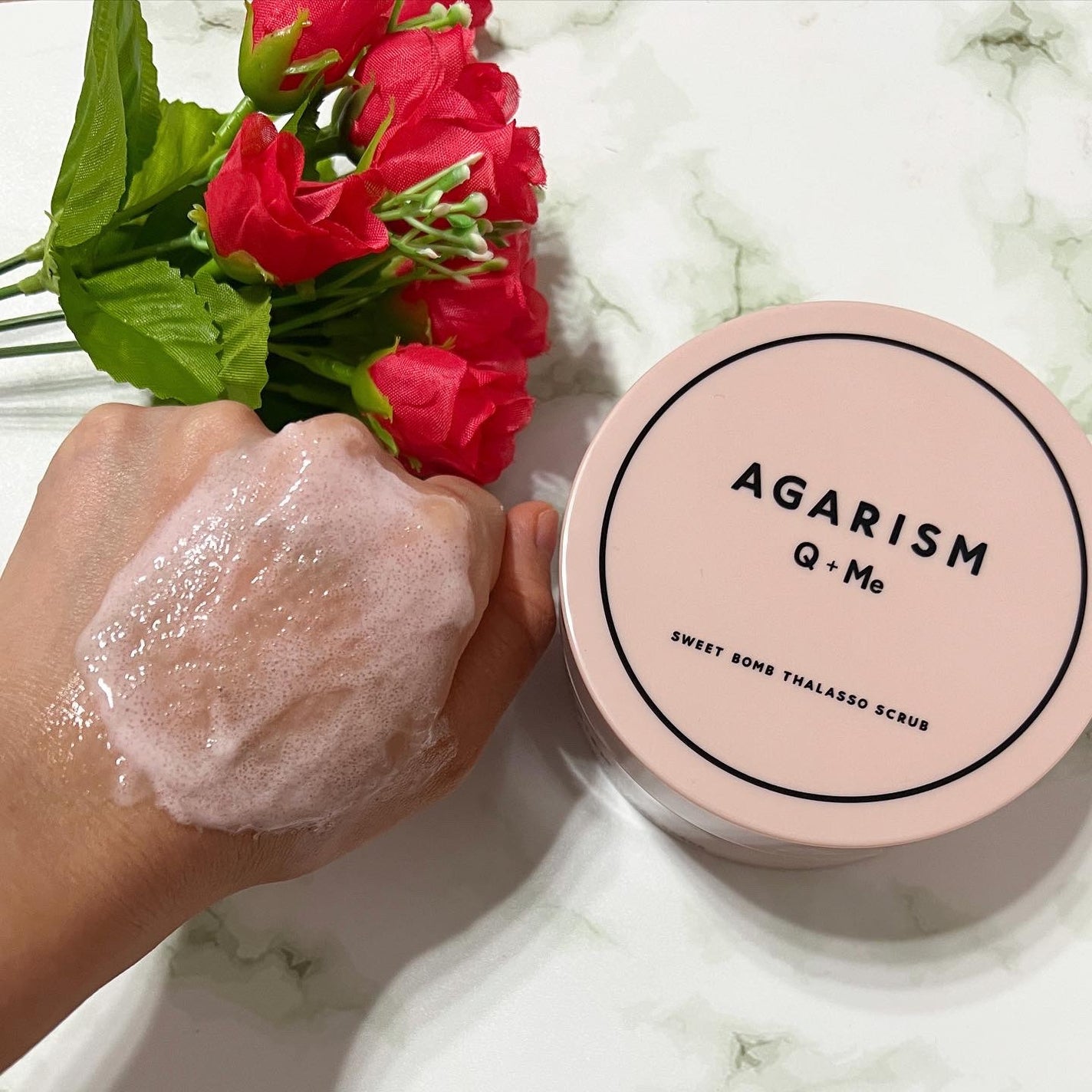Q+Me スウィート ボム タラソ スクラブ/AGARISM/バスト・ヒップケアを使ったクチコミ(4枚目)