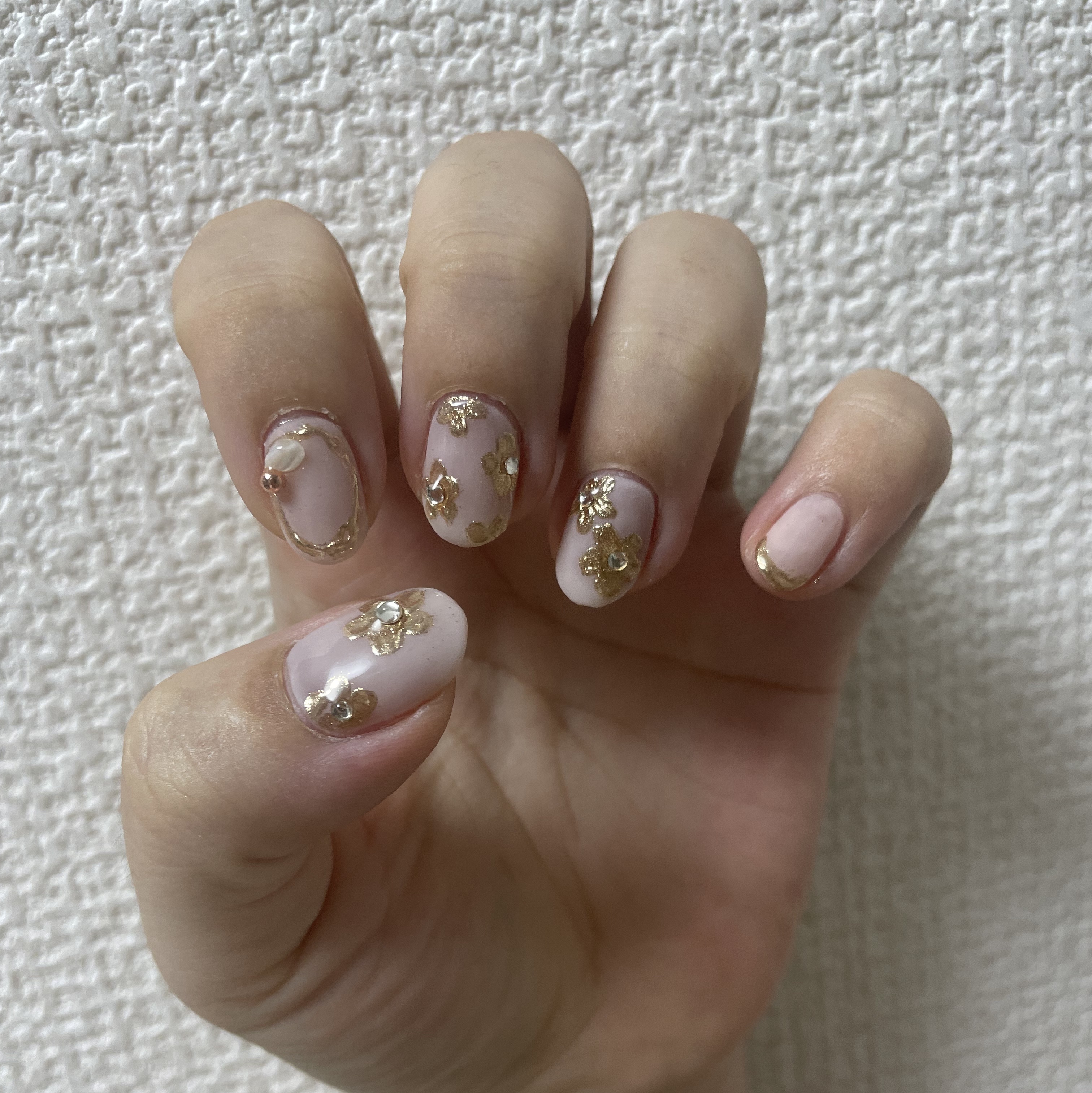 #セルフネイル,#花柄ネイルのネイルデザイン