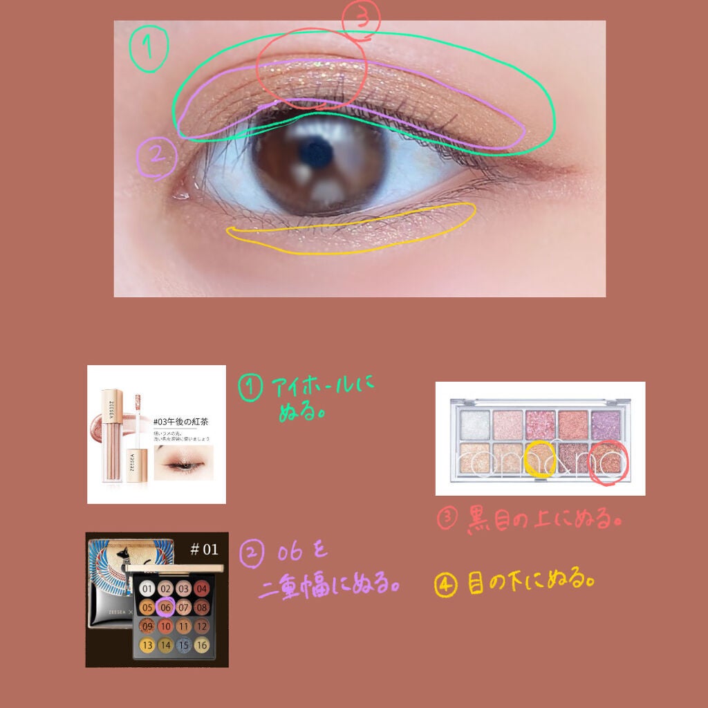大英博物館 エジプトシリーズ アイシャドウパレット/ZEESEA/アイシャドウパレットを使ったクチコミ(3枚目)