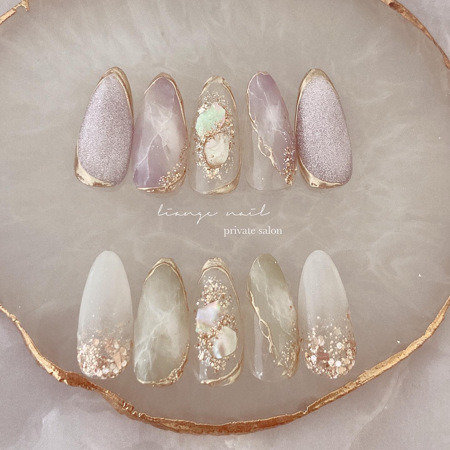 #リアンジェネイル,#柏ネイル,#ネイル,#春ネイル,#大人ニュアンスネイル,#ニュアンスネイル,#ジェルネイル,#ミラーネイル,#天然石ネイル,#ピスタチオネイル,#パープルネイル,#シェルネイルのネイルデザイン