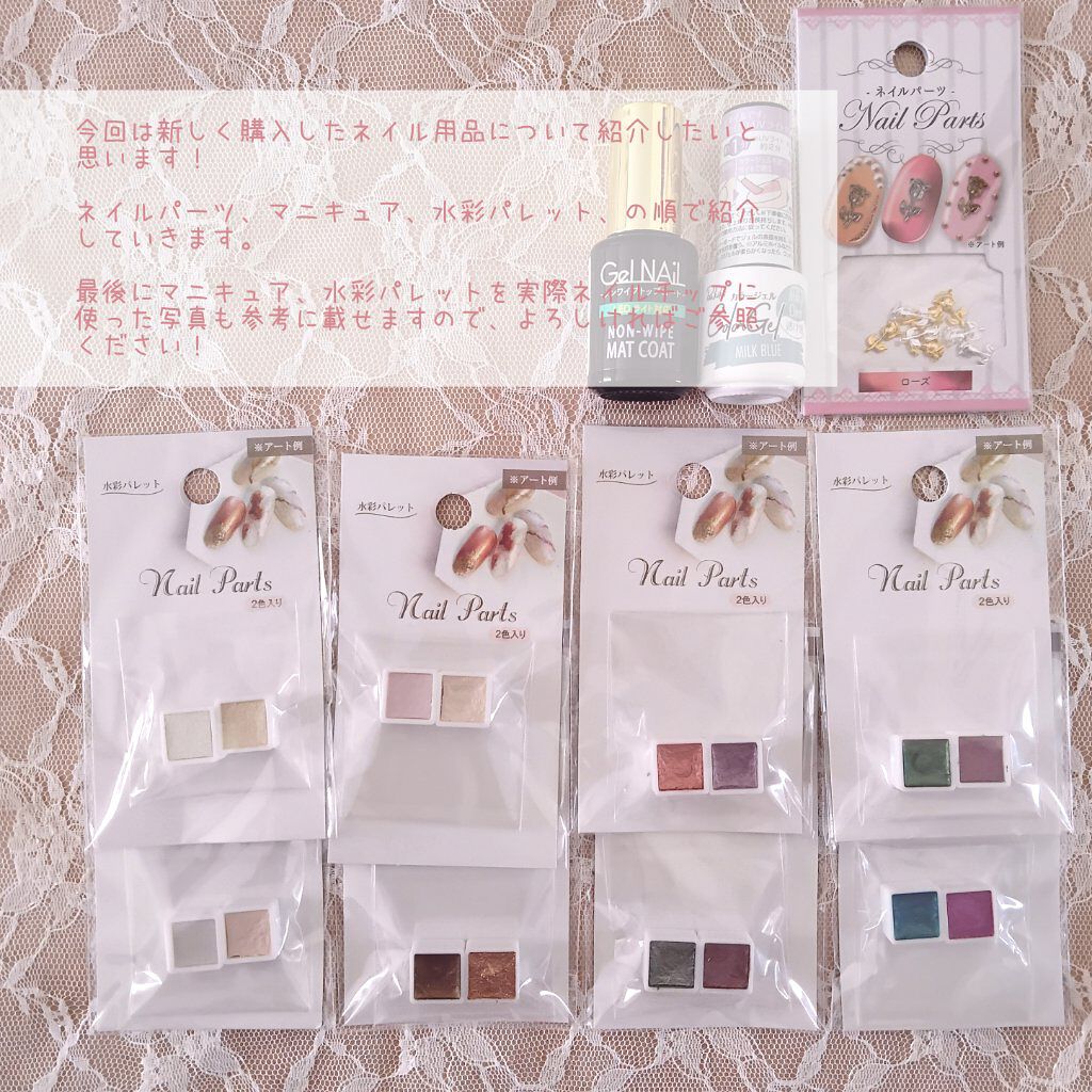 水彩パレット/セリア/ネイル用品を使ったクチコミ（2枚目）