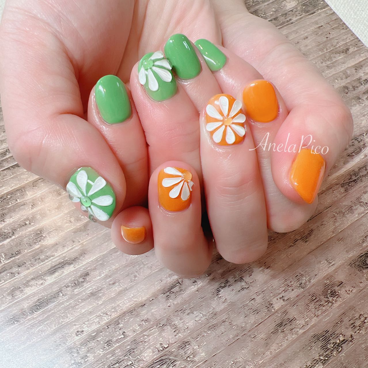#ネイル,#純国産ジェルネイル,#ジェルネイル,#春ネイル,#フラワーネイルのネイルデザイン