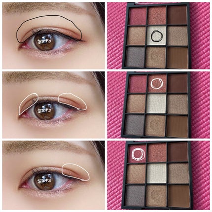 UR GLAM BLOOMING EYE COLOR PALETTE/U R GLAM/アイシャドウパレットを使ったクチコミ(3枚目)