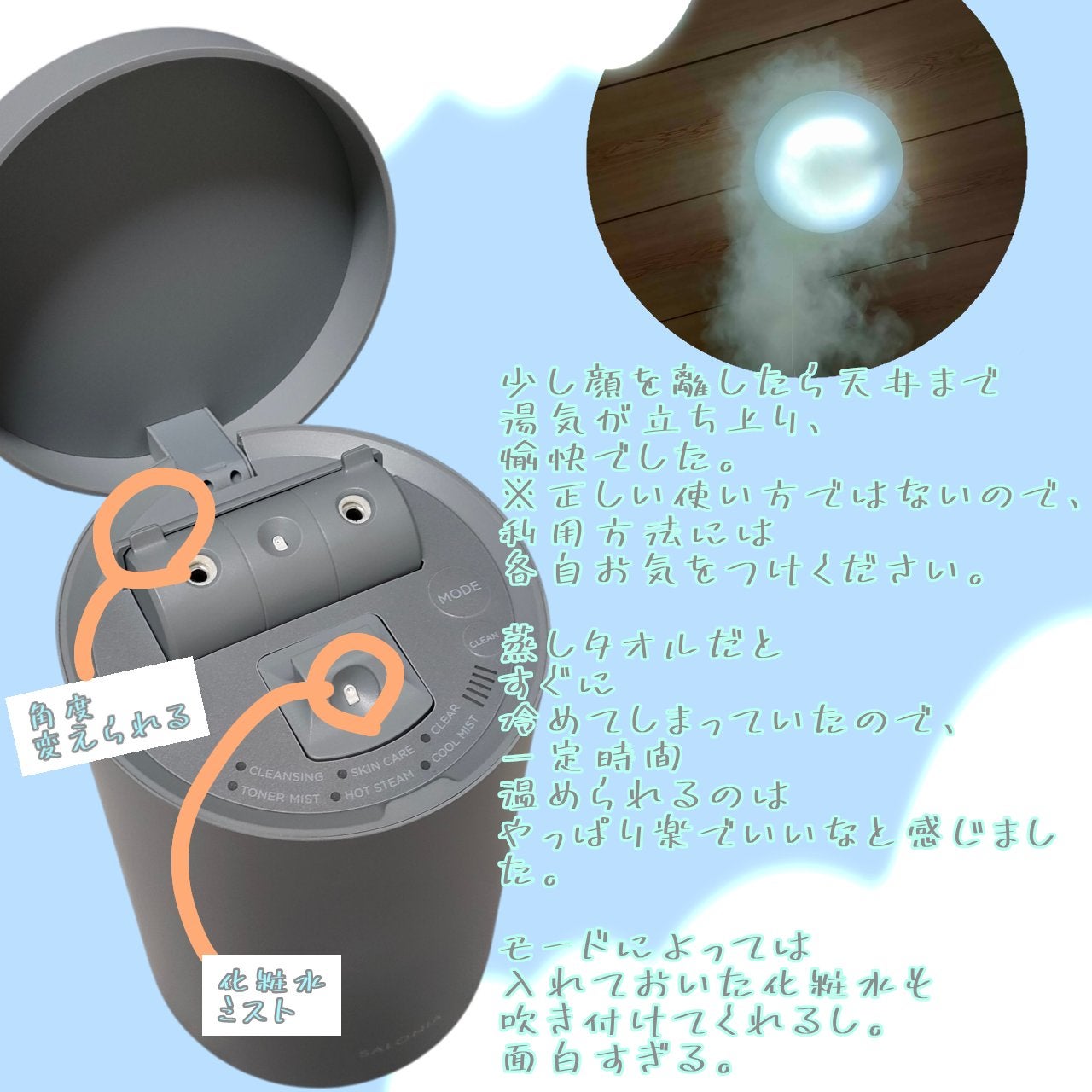 ピュアブライトスチーマー/SALONIA/美顔器・マッサージを使ったクチコミ(2枚目)