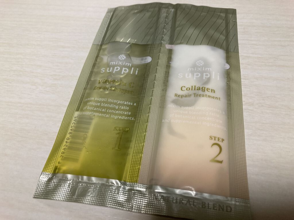 ビタミン リペアシャンプー／コラーゲン リペアヘアトリートメント お試し用/mixim suppli/市販シャンプーを使ったクチコミ（1枚目）