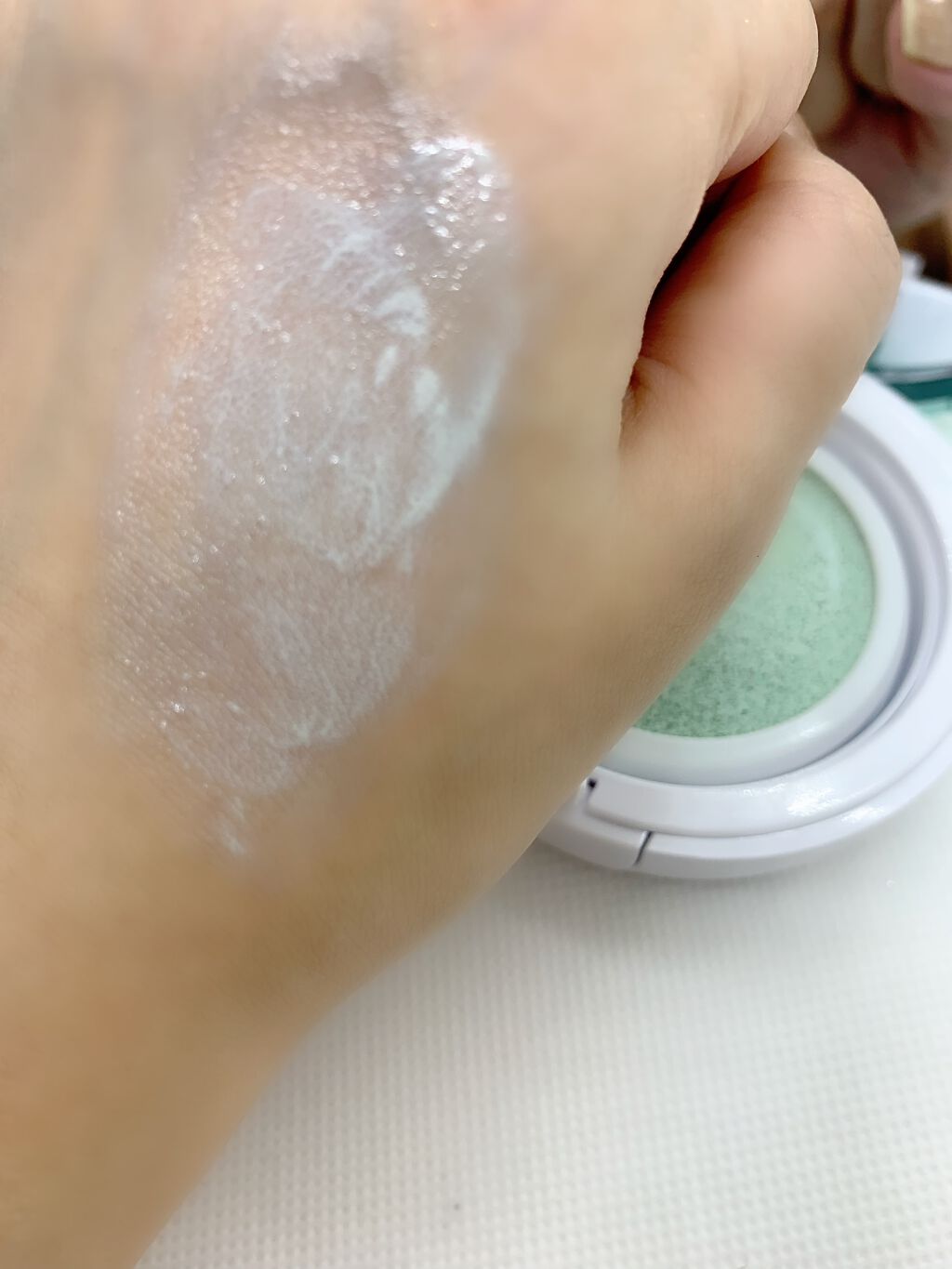 M クッションベース(ミント)/MISSHA/化粧下地を使ったクチコミ(3枚目)