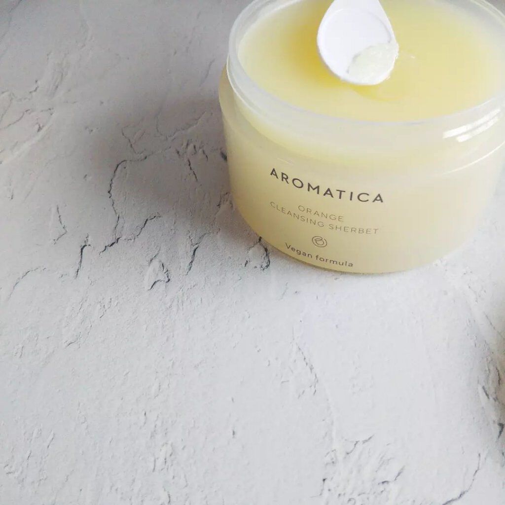 オレンジクレンジングシャーベット/AROMATICA/クレンジングバームを使ったクチコミ(2枚目)