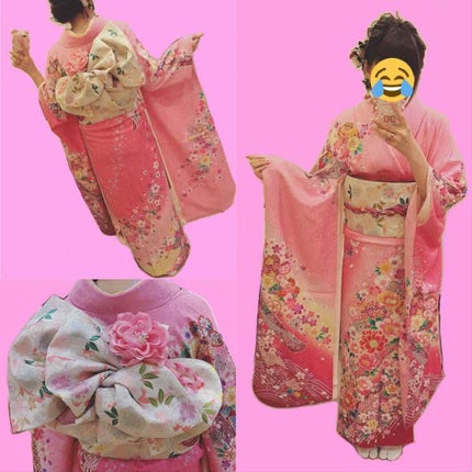 ちかうさ🐰 on LIPS 「【ピンクの振袖に合わせたピンクネイル💅】おねえちゃんの結婚式で..」(2枚目)