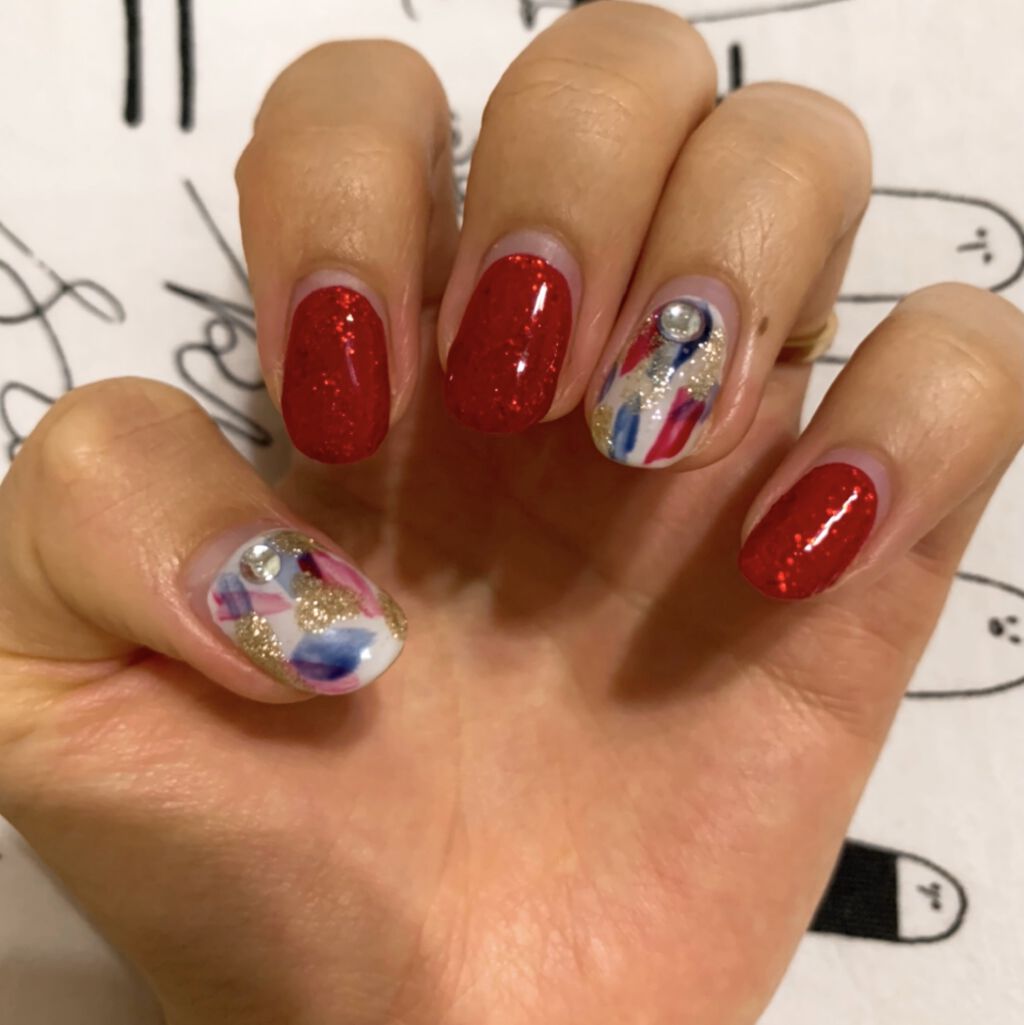 ジェルネイル（ライト対応）/セリア/ジェルネイルを使ったクチコミ（1枚目）