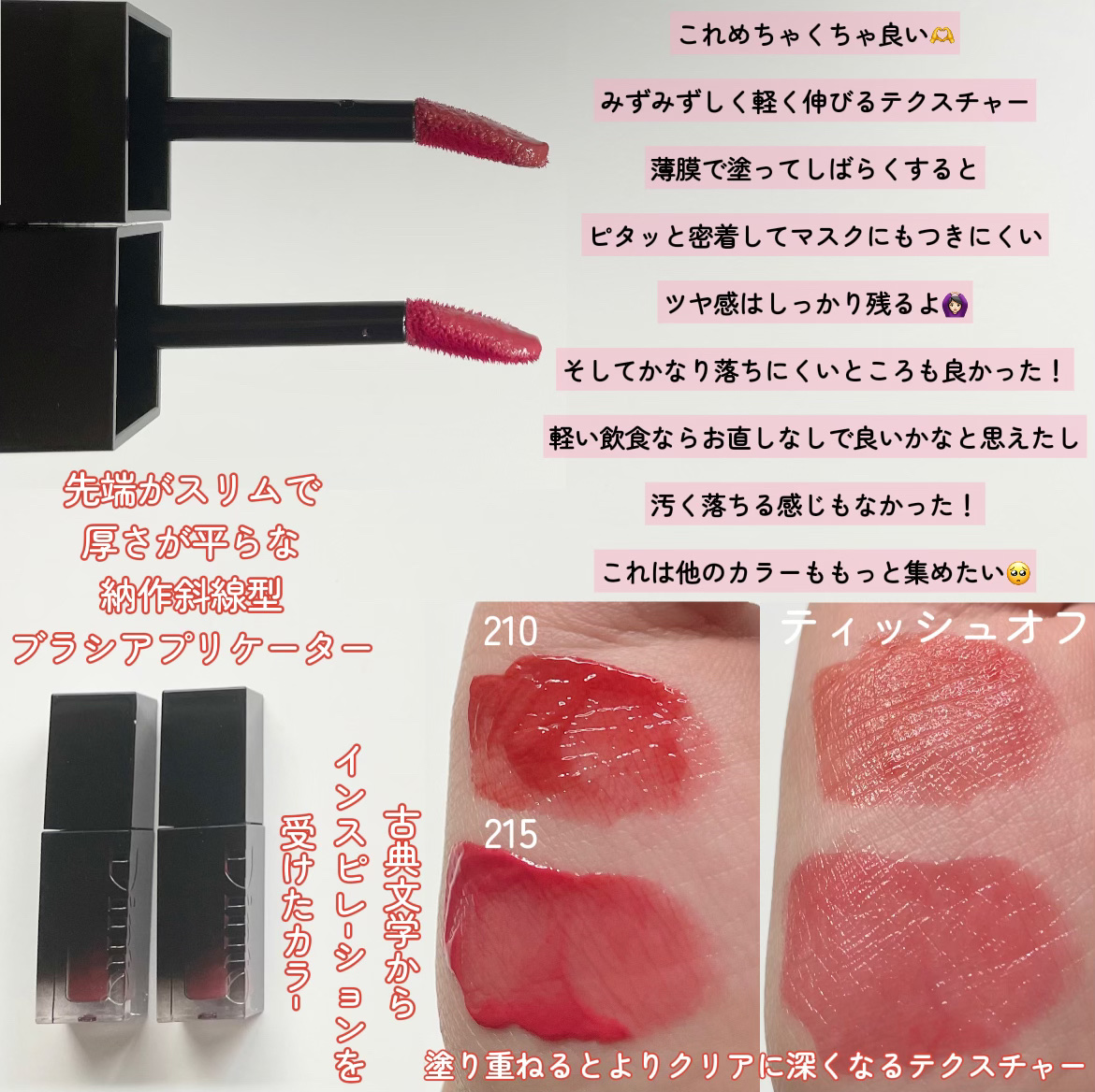 ブラーグロイリップティント 210 レバレンティア/Dinto/リップティントを使ったクチコミ（2枚目）