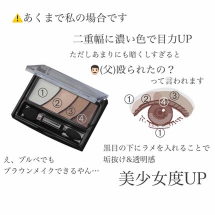 グラデーション アイ カラー(チップ付)/ちふれ/アイシャドウパレットを使ったクチコミ(3枚目)