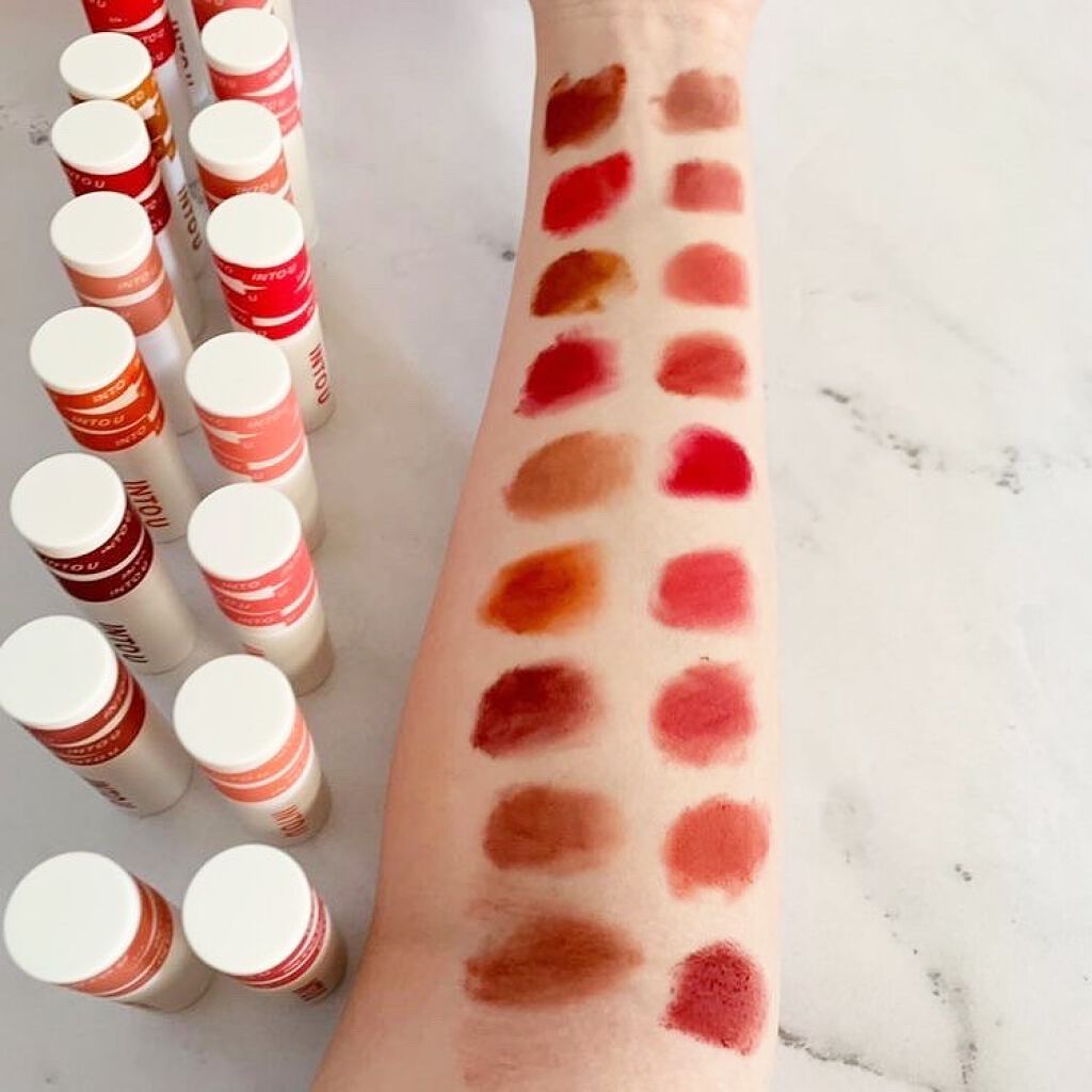 スーパーマットリップ&チークマッド/INTO U/口紅を使ったクチコミ(4枚目)