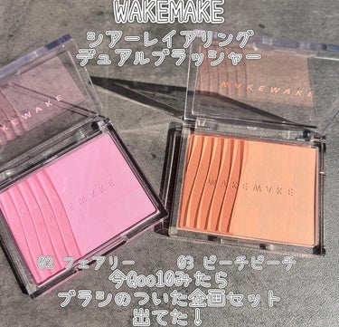 WAKEMAKE シアーレイヤリングデュアルブラッシャーのクチコミ「ブラックハッシュのパレットと共に
投稿するのをすっかり忘れていた3月メガ割購入品。

WAKE.....」（2枚目）