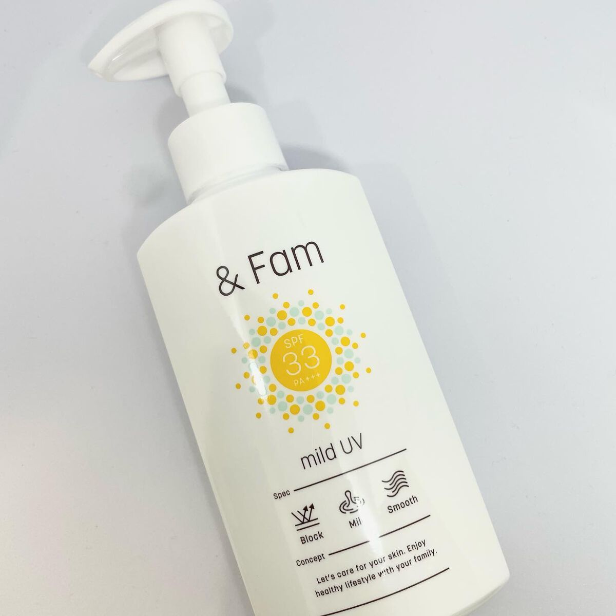 マイルドUV SPF33 PA＋＋＋/＆ Fam/日焼け止めジェルを使ったクチコミ（1枚目）