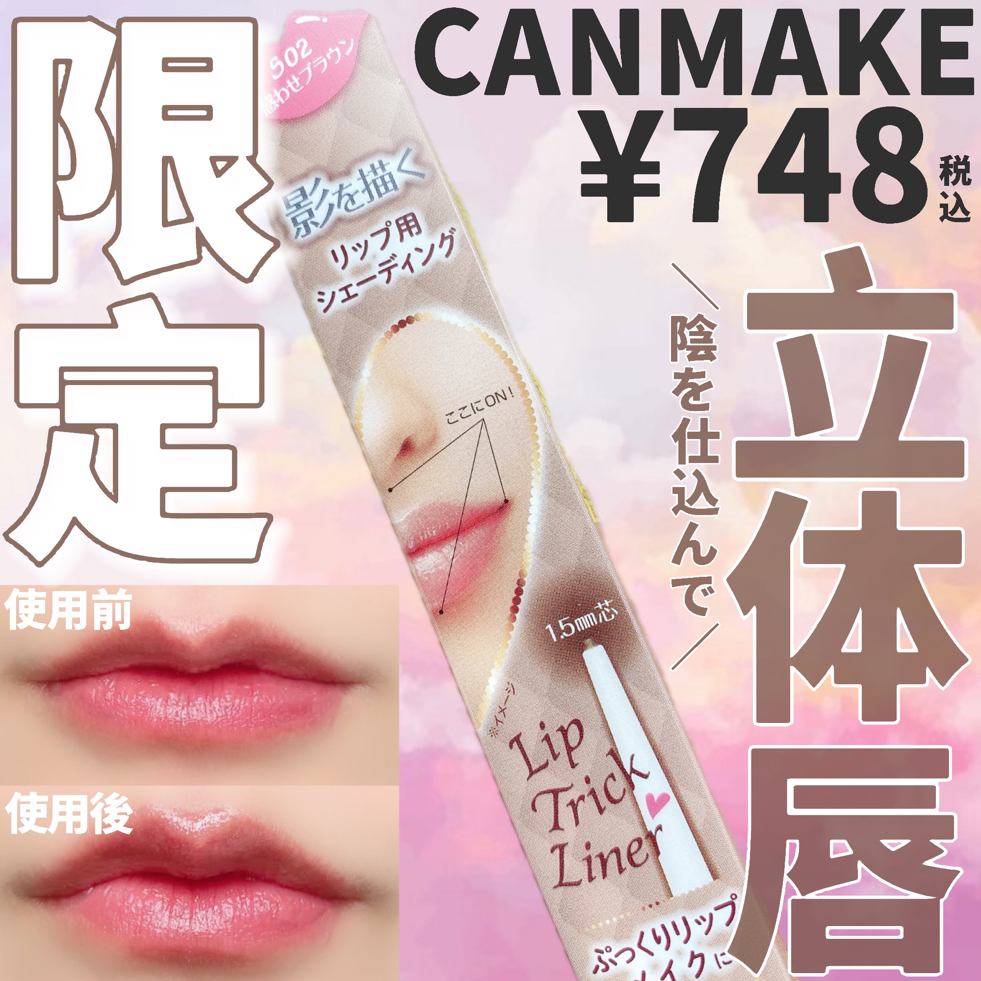 リップトリックライナー/キャンメイク/リップライナーを使ったクチコミ（1枚目）