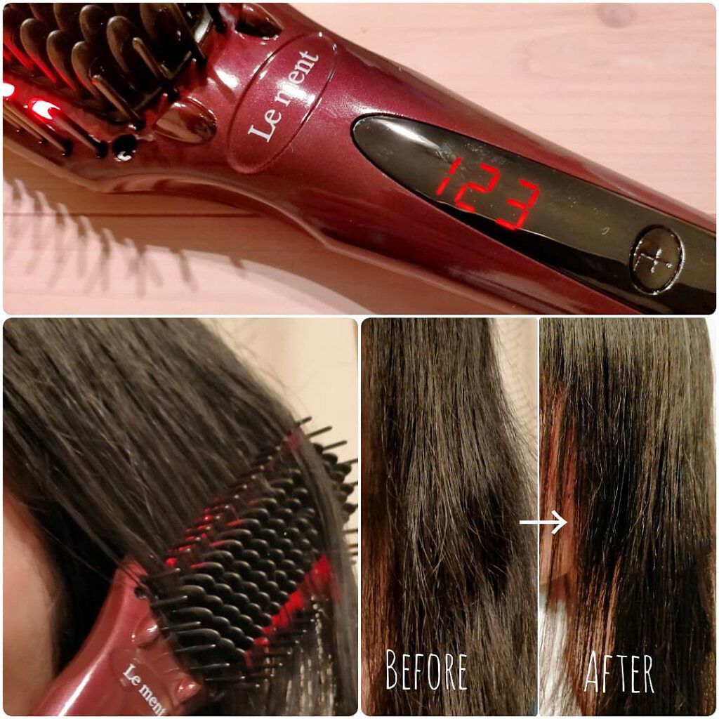 Le ment ストレートヒートブラシのクチコミ「理想のツヤ✨
ナチュラルストレートヘアを日常に💖

箱を開けると、
街運びに便利なポーチに入っ.....」（3枚目）