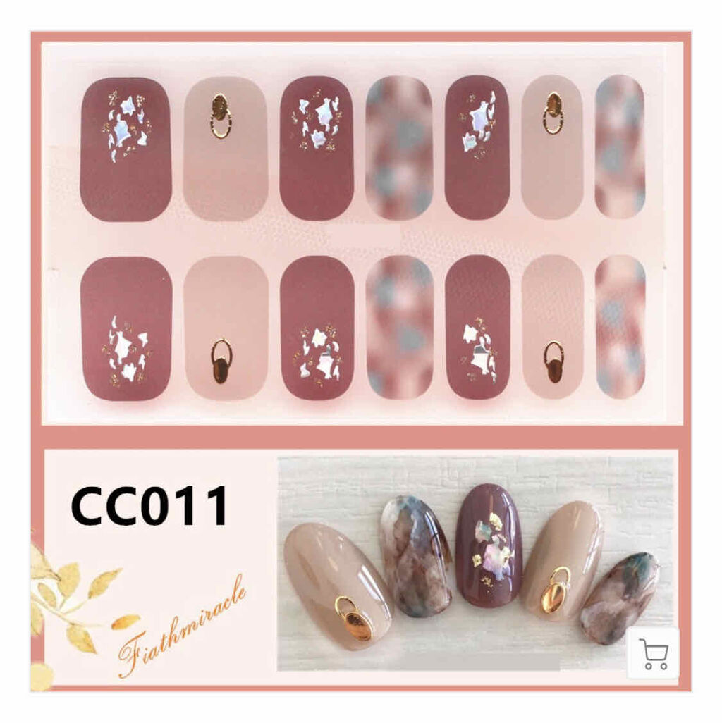 ネイルシール/Qoo10/ネイルシールを使ったクチコミ（3枚目）