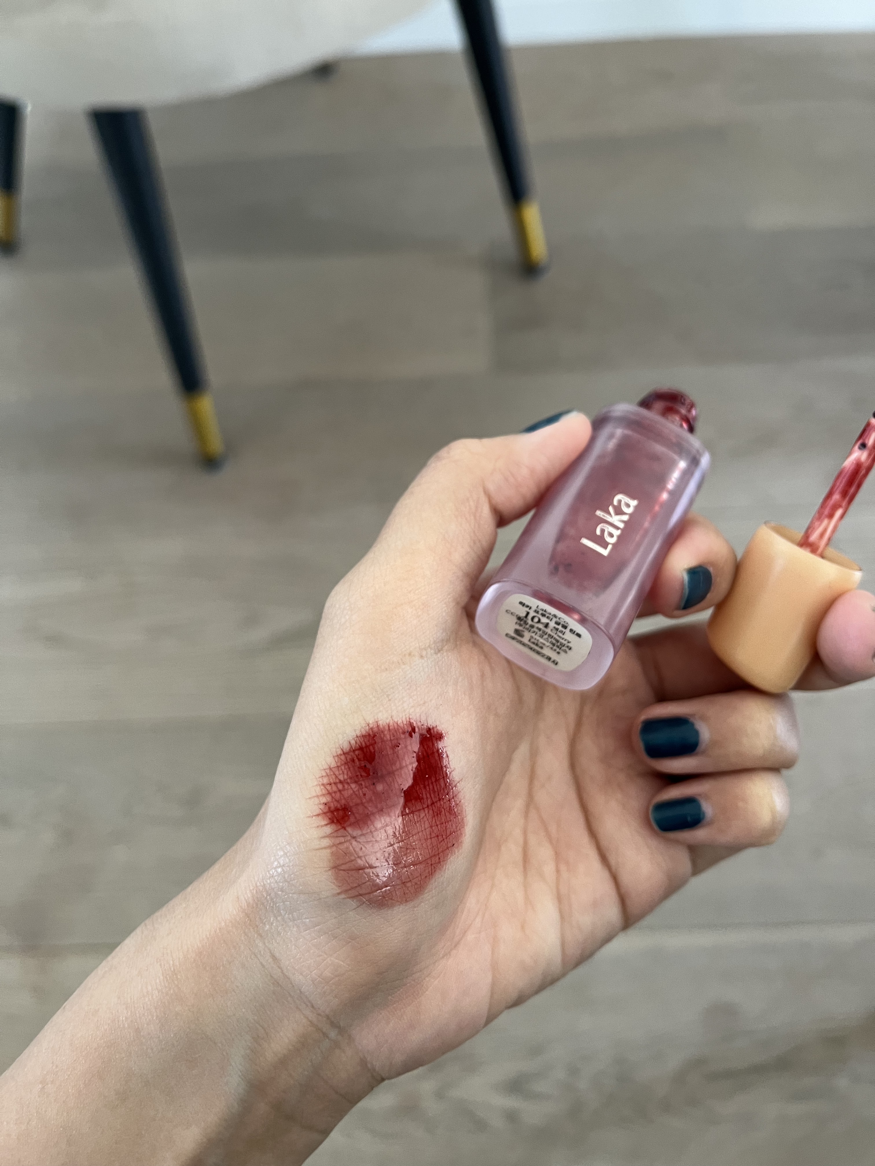 フルーティーグラムティント 104 チェリー/Laka/リップティントを使ったクチコミ（3枚目）