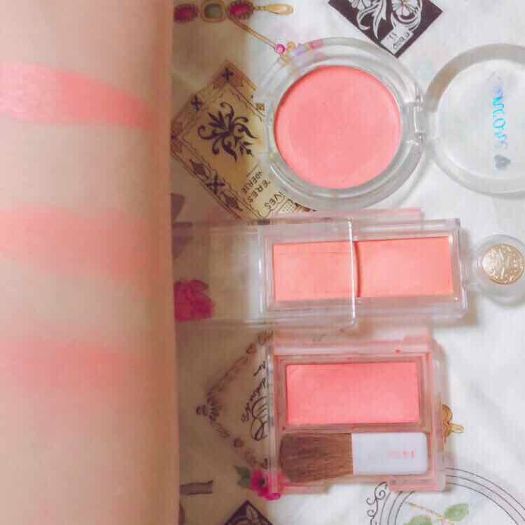 チーク カラー(ブラシ付)/ちふれ/パウダーチークを使ったクチコミ（2枚目）