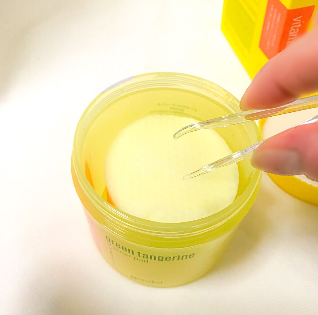 グリーンタンジェリン ビタCダークスポットケアパッド/goodal/トナーパッドを使ったクチコミ（2枚目）