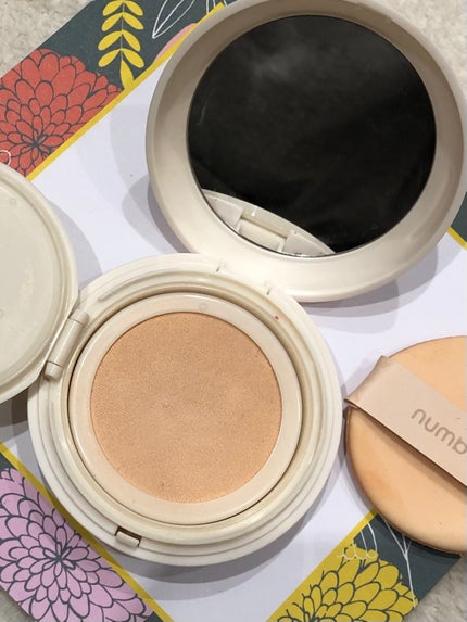 3番 ノーファンデ陶器肌トーンアップクッション/numbuzin/クッションファンデーションを使ったクチコミ(3枚目)