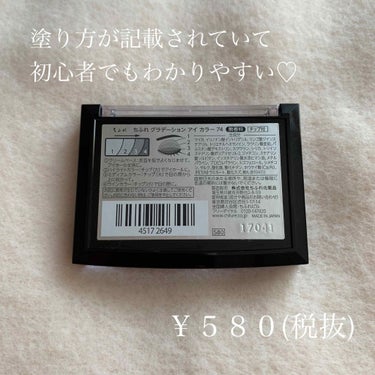 グラデーション アイ カラー（チップ付） 74 ブラウン系/ちふれ/アイシャドウパレットを使ったクチコミ（3枚目）