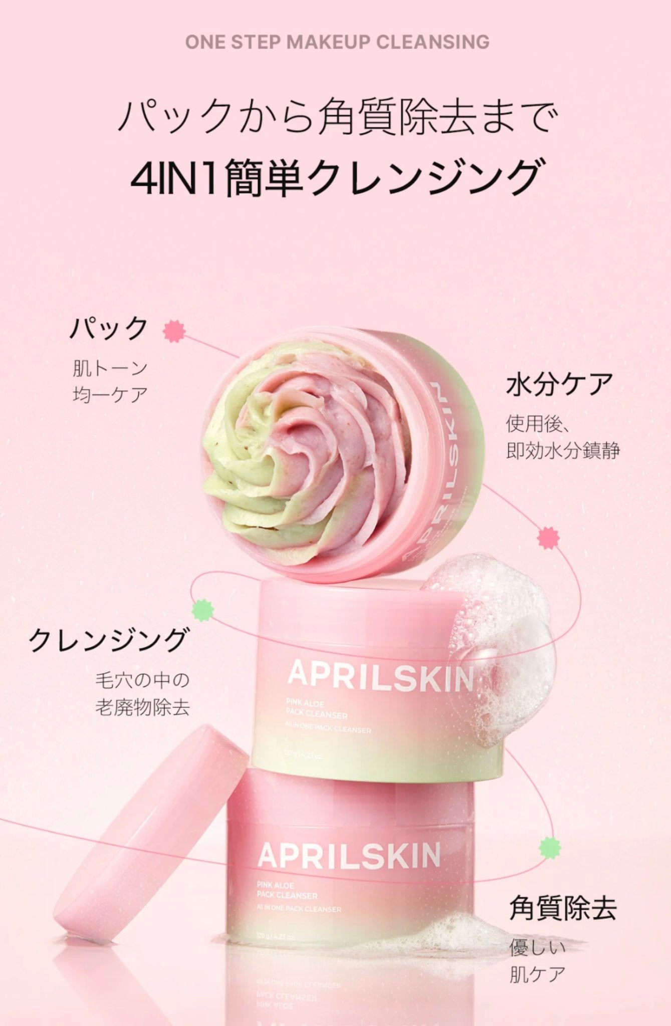 ピンクアロエメレンゲクレンザー/APRILSKIN/その他洗顔料を使ったクチコミ(3枚目)