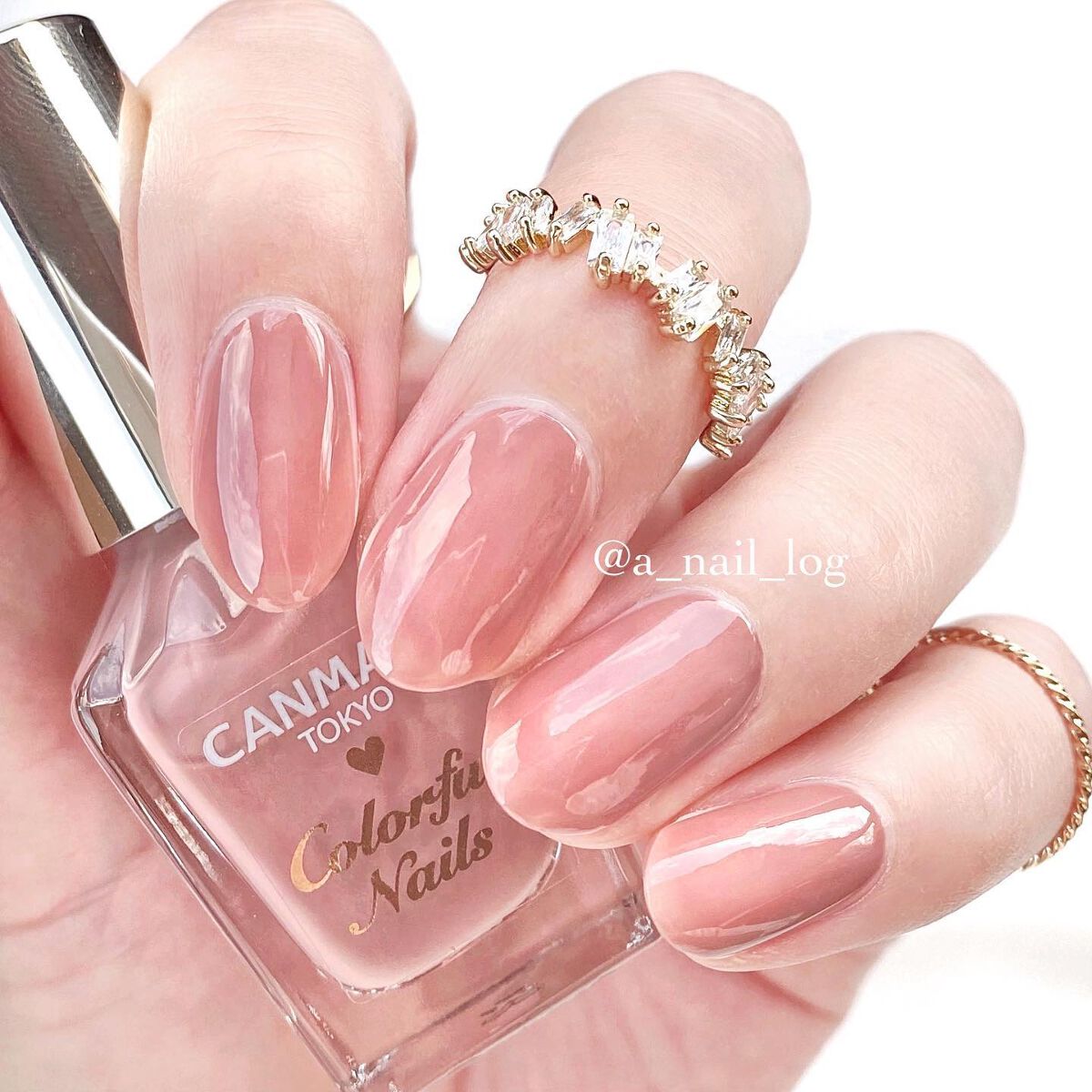 ■CANMAKE 
#N76（ #アズキミルクティー ）

ミルキーなあずきピンク🩰
色味が調整できるシアータイプ✨

透け感指数：40%

一度塗りです💅🏻
二度塗りするともう少し濃いめの発色です

N70ローズミルクティーと色味が